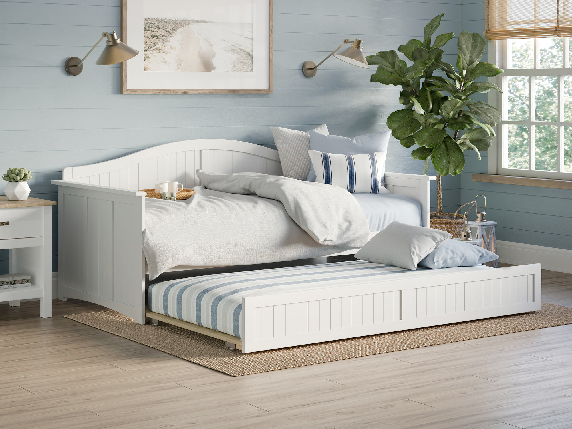 Solid wood daybed with trundle discount